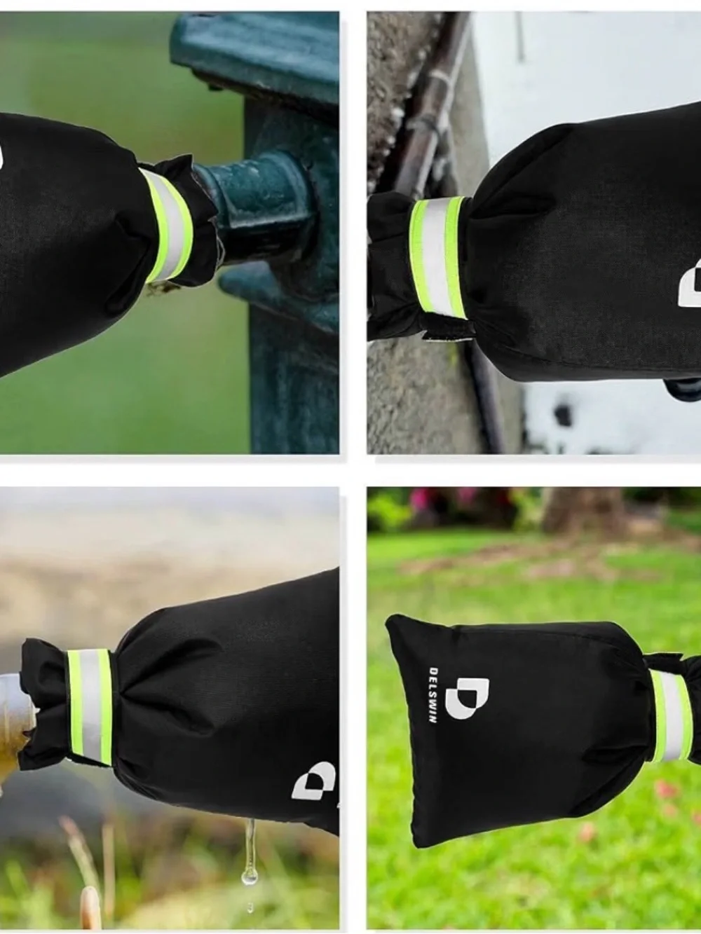 1 Black and Neon Green Faucet Cover - Protective Outdoor Insulation